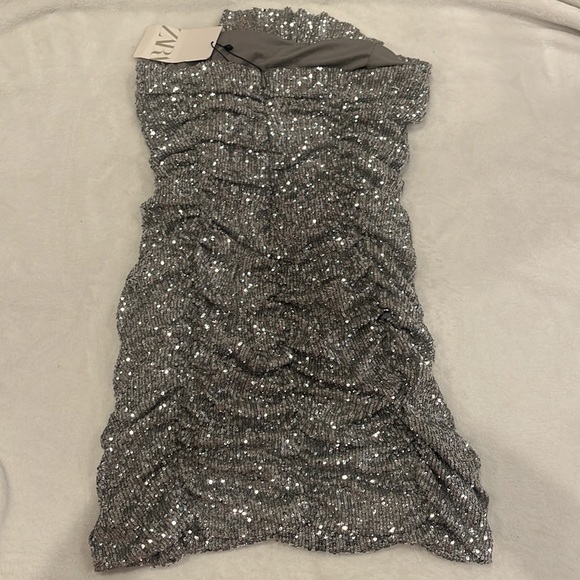 NWT Zara silver sequin dress - Picture 4 of 4